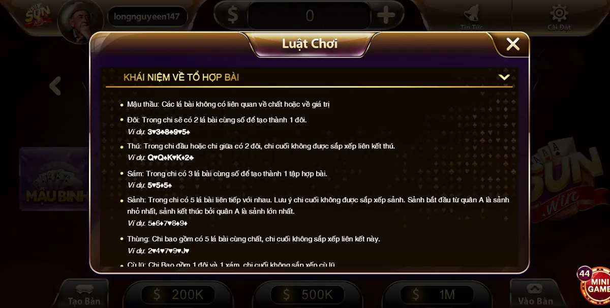 Tiết lộ kinh nghiệm đánh Mậu binh của cao thủ lâu năm tại Saowin 2024 3 Xếp bài kiểu thùng 3 đôi rất dễ thắng khi chơi bài Mậu binh