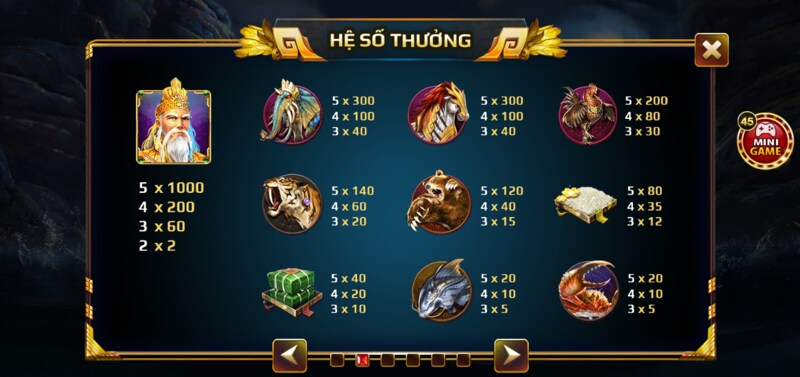 Nổ Hũ Sơn tinh Thủy Tinh Trên Saowin Siêu Hấp Dẫn 2025 3 Mức đổi thưởng trong game Sơn Tinh Thủy Tinh Saowin vô cùng hấp dẫn